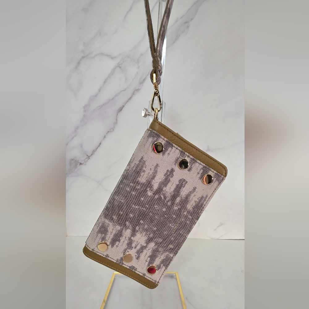 Hammitt Pink Taupe Metallic Studded Wristlet